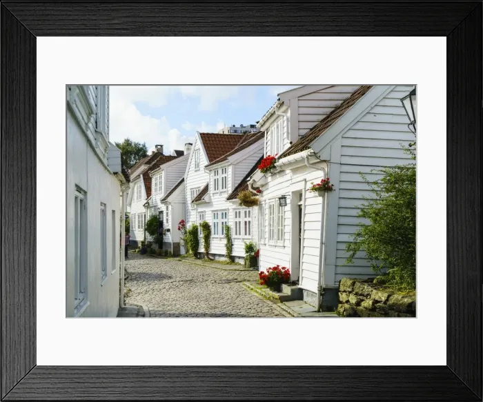 Framed Print : Old Stavanger (Gamle Stavanger) comprising about 250 buildings dating from early 18th century Framed Print : Old Stavanger (Gamle Stavanger) comprising about 250 buildings dating from early 18th century