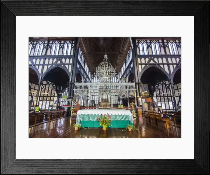 Framed Print : Interior of the St. Georges Cathedral, one of the largest wooden churches in the world Framed Print : Interior of the St. Georges Cathedral, one of the largest wooden churches in the world