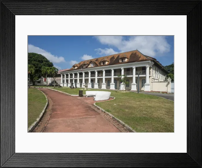 Framed Print : Colonial quarter of Cayenne, French Guiana, Department of France, South America Framed Print : Colonial quarter of Cayenne, French Guiana, Department of France, South America