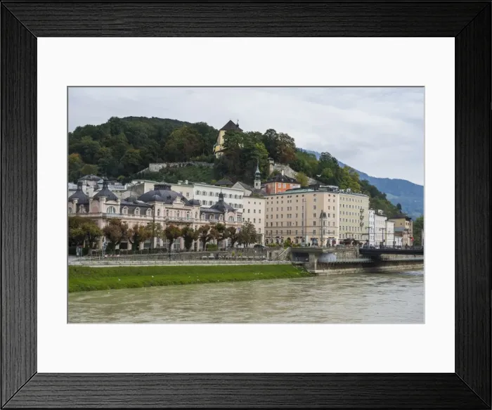Framed Print : View over Salzburg and the Salzach River, Salzburg, Austria, Europe Framed Print : View over Salzburg and the Salzach River, Salzburg, Austria, Europe