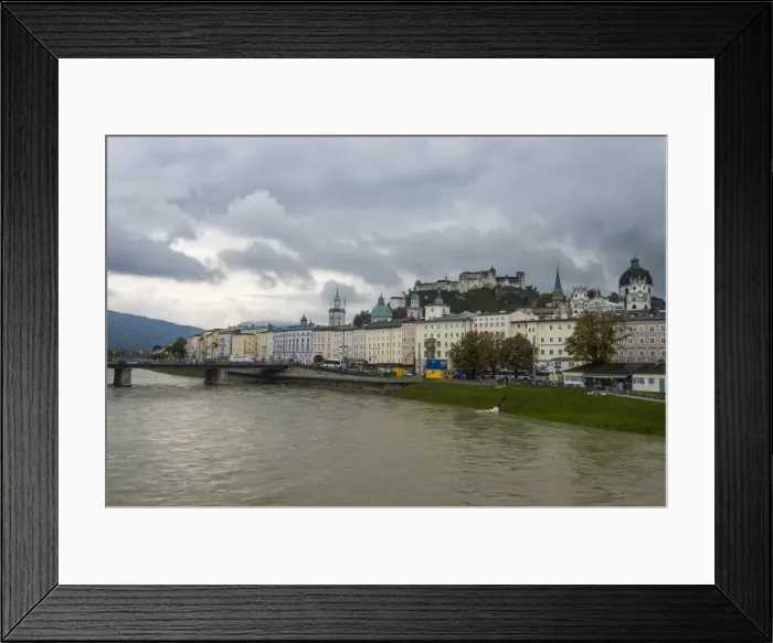 Framed Print : View over Salzburg and the Salzach River, Salzburg, Austria, Europe Framed Print : View over Salzburg and the Salzach River, Salzburg, Austria, Europe