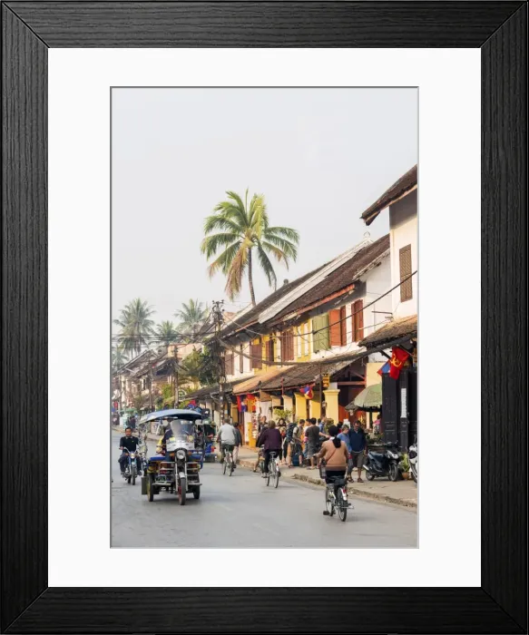 Framed Print : Late afternoon street scene, Luang Prabang, Laos, Indochina, Southeast Asia, Asia Framed Print : Late afternoon street scene, Luang Prabang, Laos, Indochina, Southeast Asia, Asia