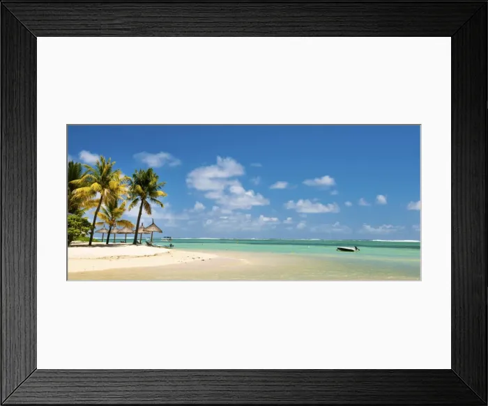 Framed Print : Turquoise sea and white palm fringed beach, Le Morne, Black River, Mauritius, Indian Ocean Framed Print : Turquoise sea and white palm fringed beach, Le Morne, Black River, Mauritius, Indian Ocean