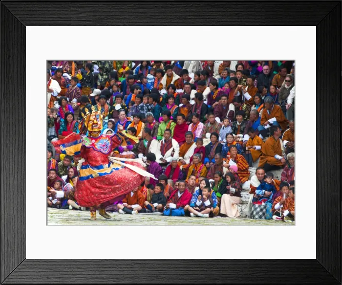Framed Print : Traditional dancer at the Paro festival, Paro, Bhutan, Asia Framed Print : Traditional dancer at the Paro festival, Paro, Bhutan, Asia