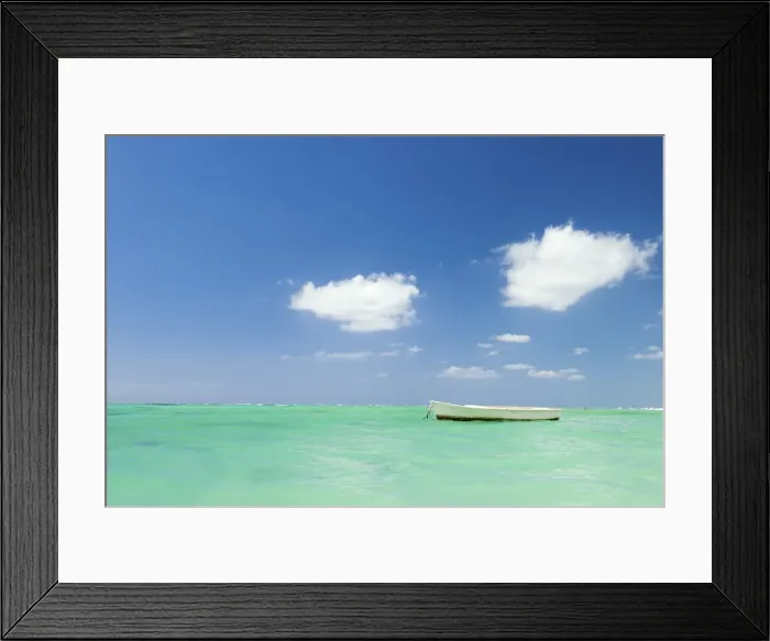 Framed Print : Fishing boat on the turquoise waters, Le Morne, Black River, Mauritius, Indian Ocean Framed Print : Fishing boat on the turquoise waters, Le Morne, Black River, Mauritius, Indian Ocean