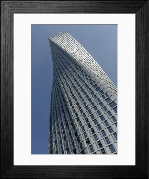 Framed Print : Infinity Tower features 495 apartments in a helical shape that swivels 90 degrees Framed Print : Infinity Tower features 495 apartments in a helical shape that swivels 90 degrees