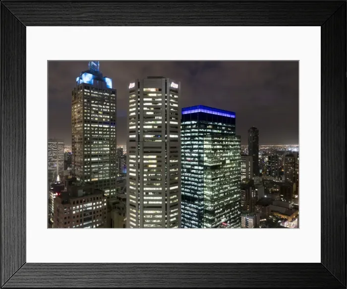 Framed Print : City at night from Sofitel Melbourne on Collins Street, Melbourne, Victoria, Australia Framed Print : City at night from Sofitel Melbourne on Collins Street, Melbourne, Victoria, Australia