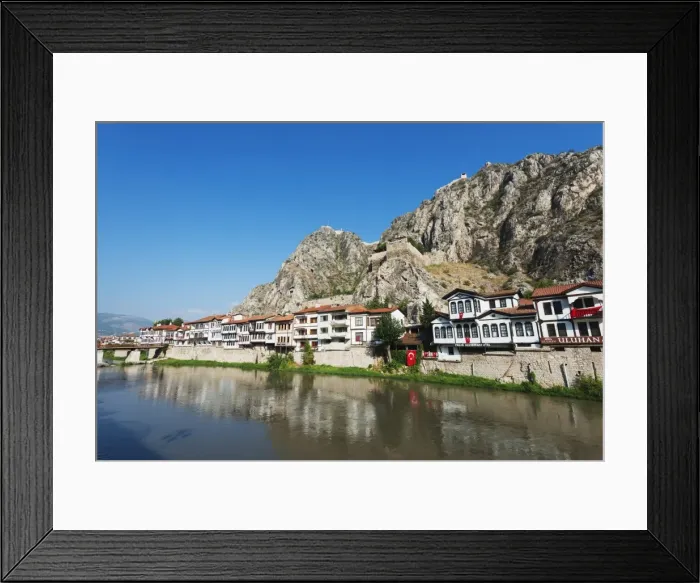 Framed Print : Hatuniye Mahallesi historic neighbourhood below Harsena Castle, Amasya, Central Anatolia Framed Print : Hatuniye Mahallesi historic neighbourhood below Harsena Castle, Amasya, Central Anatolia