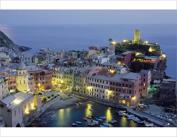Village of Vernazza in the evening