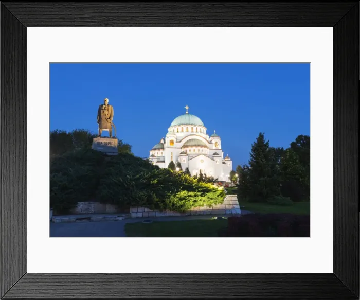 Framed Print : St. Sava Orthodox Church, built 1935 and Karadjordje (Serbian political leader) statue Framed Print : St. Sava Orthodox Church, built 1935 and Karadjordje (Serbian political leader) statue