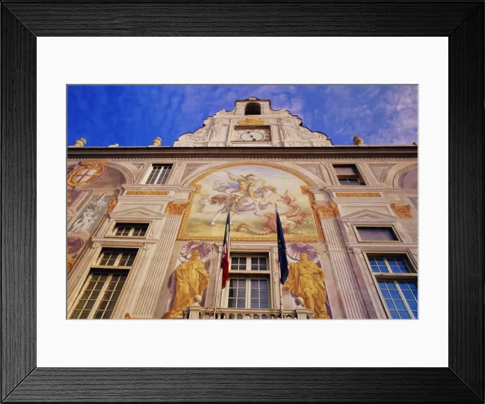 Framed Print : Frescoes on facade of Palazzo San Giorgio Framed Print : Frescoes on facade of Palazzo San Giorgio