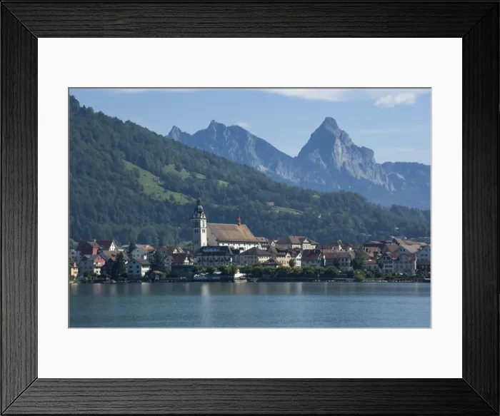 Framed Print : Arth, on Zugger See, with Kleine and Grosser Mythen, 1898m, Arth, Switzerland, Europe Framed Print : Arth, on Zugger See, with Kleine and Grosser Mythen, 1898m, Arth, Switzerland, Europe
