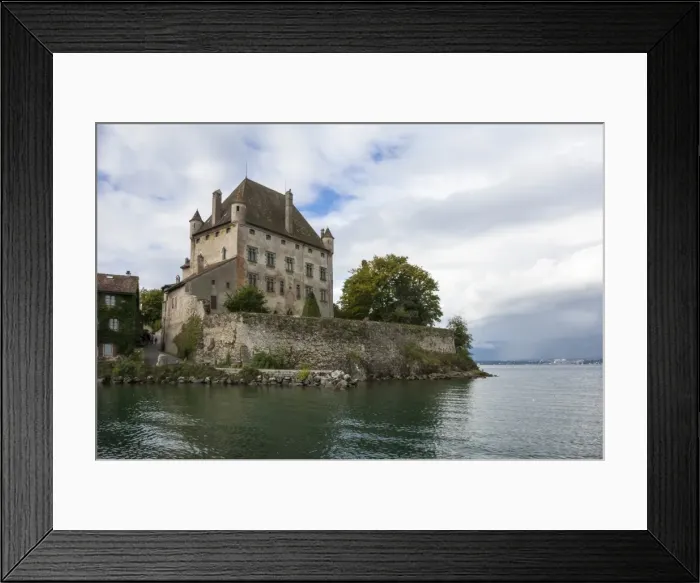 Framed Print : Chateau on the lake edge at the Medieval village of Yvoire, Lake Leman (Lake Geneva) Framed Print : Chateau on the lake edge at the Medieval village of Yvoire, Lake Leman (Lake Geneva)