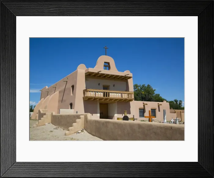 Framed Print : Pueblo Mission, San Ildefonso Pueblo, Pueblo dates to 1300 AD, New Mexico, United States of America Framed Print : Pueblo Mission, San Ildefonso Pueblo, Pueblo dates to 1300 AD, New Mexico, United States of America