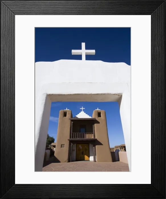 Framed Print : San Geronimo Chapel, Taos Pueblo, UNESCO World Heritage Site, Pueblo dates to 1000 AD