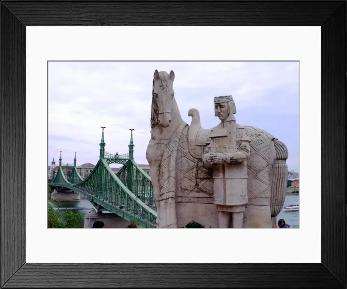 Framed Print : Statue of Stephen I of Hungary, Istvan Magyar Kiraly, and Szabadsag hid (Liberty Bridge) Framed Print : Statue of Stephen I of Hungary, Istvan Magyar Kiraly, and Szabadsag hid (Liberty Bridge)