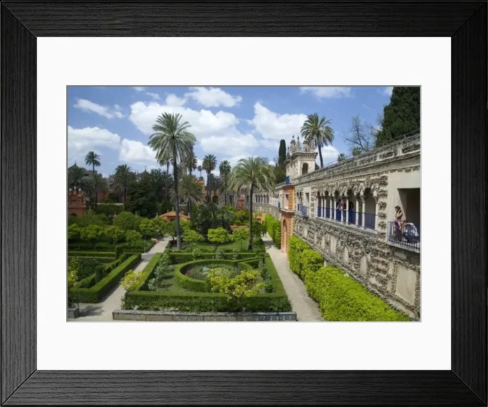 Framed Print : Courtyard gardens, Alcazar, UNESCO World Heritage Site, Seville, Andalucia, Spain, Europe Framed Print : Courtyard gardens, Alcazar, UNESCO World Heritage Site, Seville, Andalucia, Spain, Europe