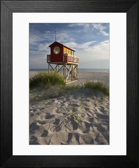 Framed Print : Lifeguard hut and sand dunes, Skanor Falsterbo, Falsterbo Peninsula, Skane, South Sweden Framed Print : Lifeguard hut and sand dunes, Skanor Falsterbo, Falsterbo Peninsula, Skane, South Sweden