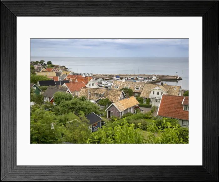 Framed Print : View over village and harbour, Arild, Kulla Peninsula, Skane, South Sweden, Sweden Framed Print : View over village and harbour, Arild, Kulla Peninsula, Skane, South Sweden, Sweden