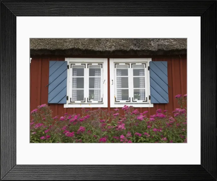 Framed Print : Typical Swedish cottage window, Arild, Kulla Peninsula, Skane, South Sweden, Sweden Framed Print : Typical Swedish cottage window, Arild, Kulla Peninsula, Skane, South Sweden, Sweden