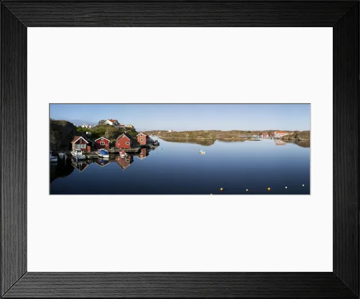 Framed Print : Red fishermens huts and islands in archipelago, Stocken, Orust, Bohuslan Coast, Southwest Sweden Framed Print : Red fishermens huts and islands in archipelago, Stocken, Orust, Bohuslan Coast, Southwest Sweden