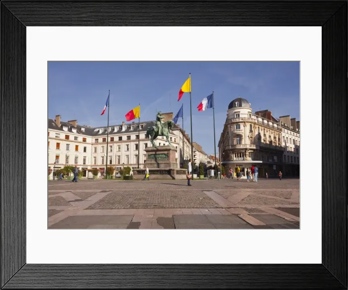 Framed Print : Place du Martroi with the statue of Joan of Arc in Orleans, Loiret, France, Europe Framed Print : Place du Martroi with the statue of Joan of Arc in Orleans, Loiret, France, Europe