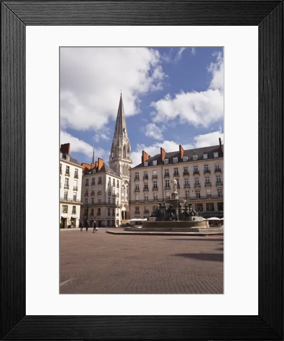 Framed Print : The fountain in Place Royale in the centre of Nantes, Loire-Atlantique, France, Europe