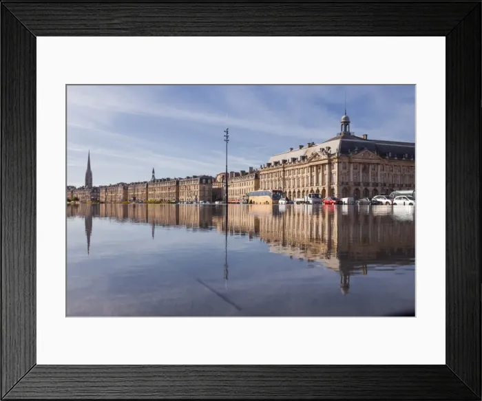 Framed Print : The Miroir d Eau (Water Mirror) in the city of Bordeaux, Gironde, Aquitaine, France Framed Print : The Miroir d Eau (Water Mirror) in the city of Bordeaux, Gironde, Aquitaine, France