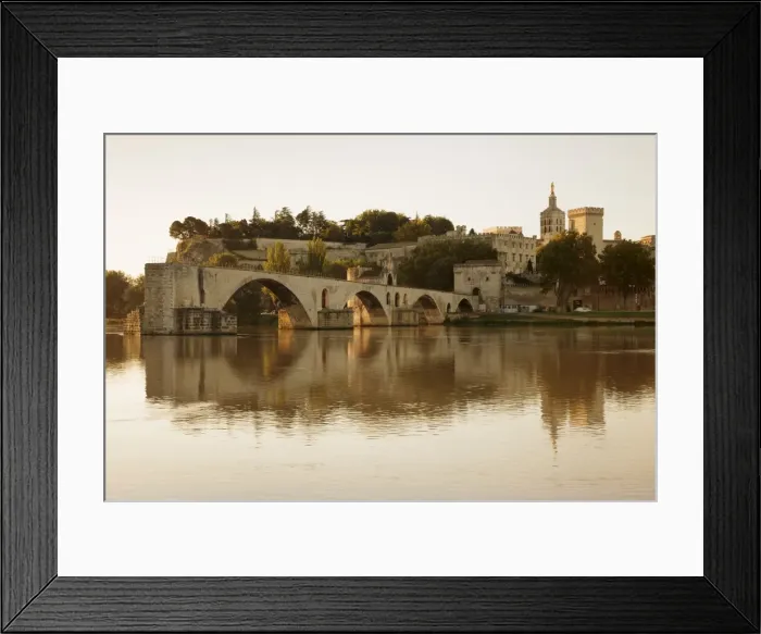 Framed Print : Bridge St. Benezet over Rhone River with Notre Dame des Doms Cathedral and Papal Palace Framed Print : Bridge St. Benezet over Rhone River with Notre Dame des Doms Cathedral and Papal Palace