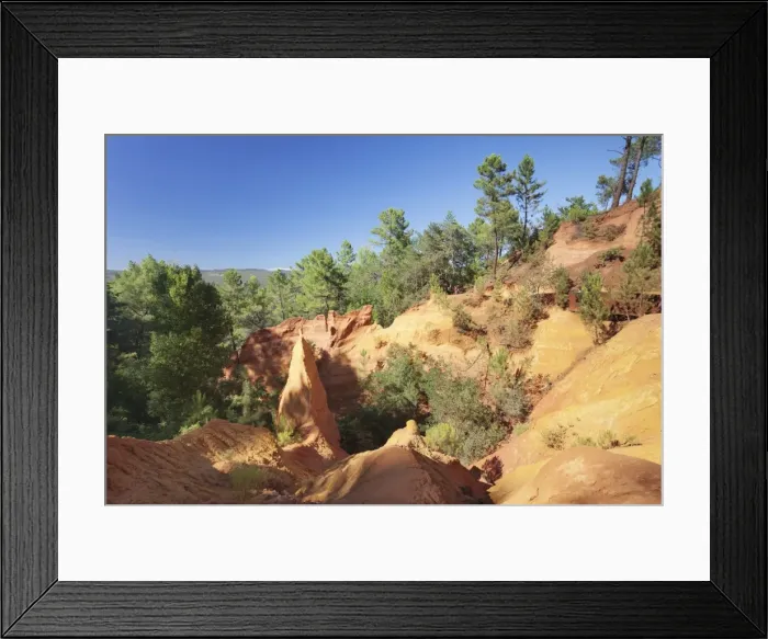 Framed Print : Les Sentiers des Ocres, Ochre Rocks, Nature Trail, Roussillon, Provence, Provence-Alpes-Cote d Azur Framed Print : Les Sentiers des Ocres, Ochre Rocks, Nature Trail, Roussillon, Provence, Provence-Alpes-Cote d Azur