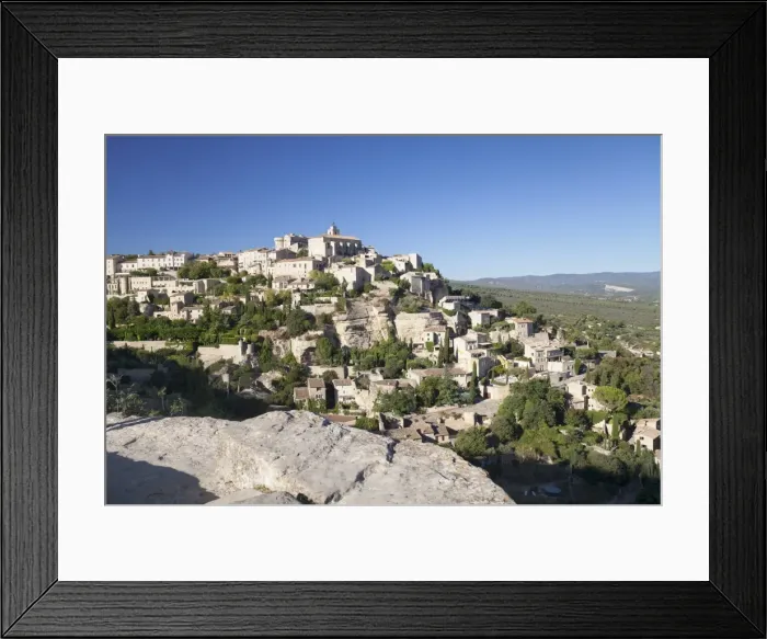 Framed Print : Hilltop village of Gordes with castle and church, Provence, Provence-Alpes-Cote d Azur Framed Print : Hilltop village of Gordes with castle and church, Provence, Provence-Alpes-Cote d Azur