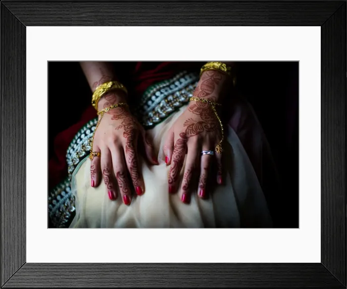 Framed Print : Henna on brides hands, United Kingdom, Europe Framed Print : Henna on brides hands, United Kingdom, Europe