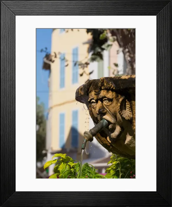 Framed Print : Fountain in the form of a man in Cassis old town, Cassis, Provence, France, Europe Framed Print : Fountain in the form of a man in Cassis old town, Cassis, Provence, France, Europe