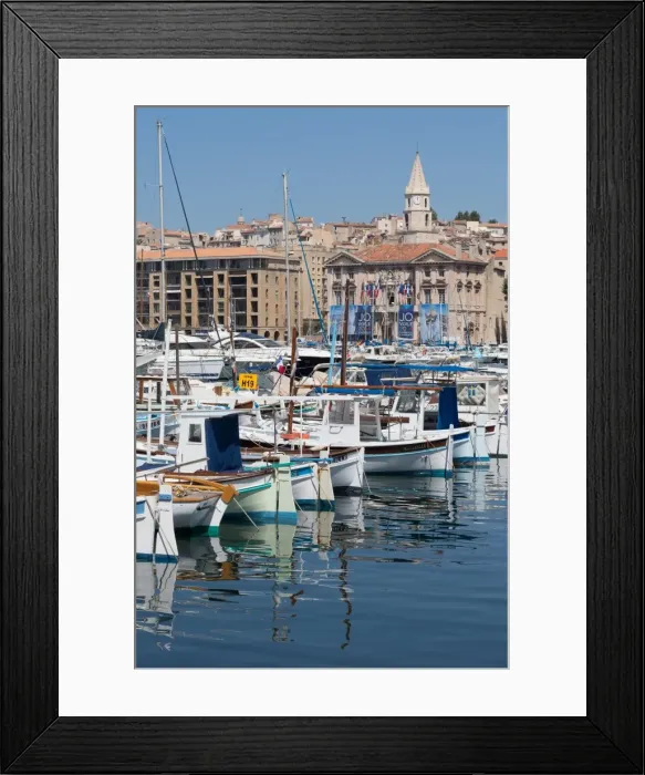 Framed Print : Traditional fishing boats moored in the Old Port of Marseille, Provence, France, Europe Framed Print : Traditional fishing boats moored in the Old Port of Marseille, Provence, France, Europe