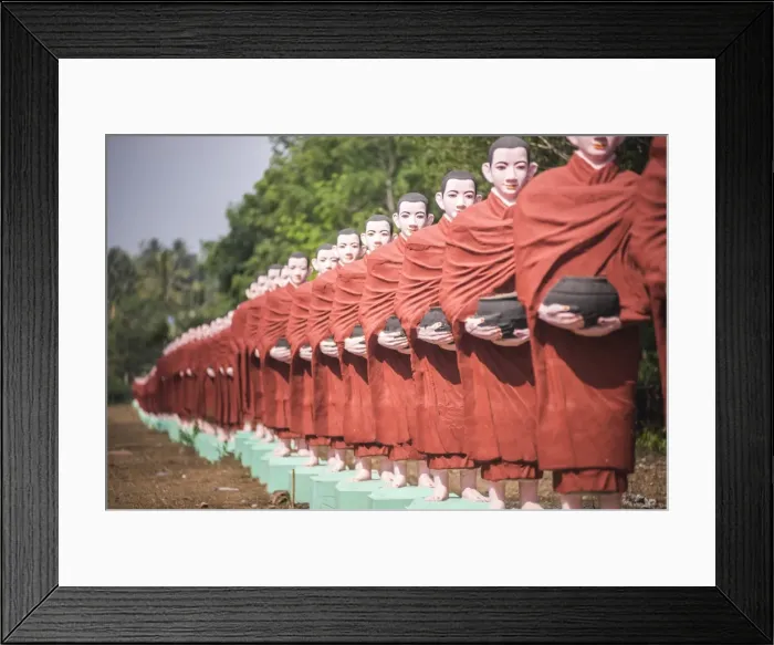 Framed Print : Statues of disciples of Arahant, perfected people who have attained Nirvana, Mawlamyine Framed Print : Statues of disciples of Arahant, perfected people who have attained Nirvana, Mawlamyine