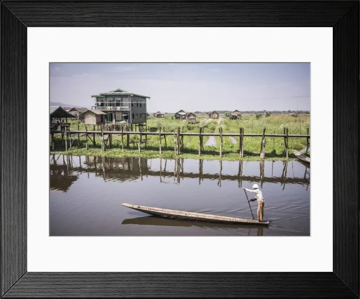 Framed Print : Maing Thauk Bridge, over 1000 years old, at Inle Lake, Shan State, Myanmar (Burma), Asia Framed Print : Maing Thauk Bridge, over 1000 years old, at Inle Lake, Shan State, Myanmar (Burma), Asia