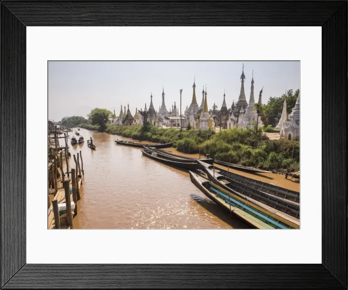 Framed Print : Stupas at Ywama Paya Buddhist Temple Complex, Inle Lake, Shan State, Myanmar (Burma) Framed Print : Stupas at Ywama Paya Buddhist Temple Complex, Inle Lake, Shan State, Myanmar (Burma)