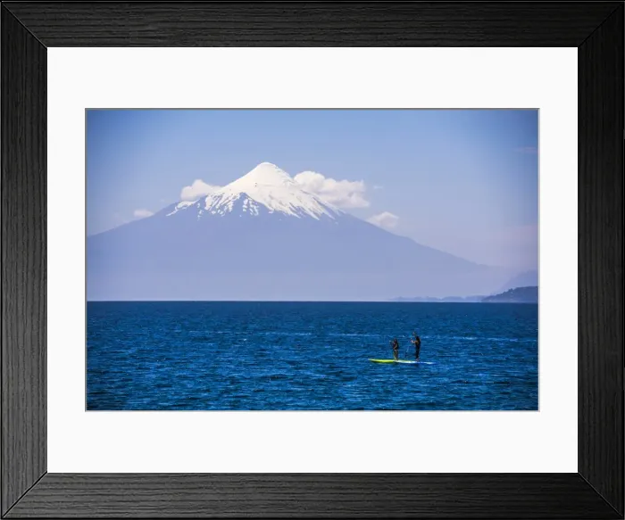 Framed Print : Paddleboarding on Llanquihue Lake with Osorno Volcano (Volcan Osorno) behind, Puerto Varas Framed Print : Paddleboarding on Llanquihue Lake with Osorno Volcano (Volcan Osorno) behind, Puerto Varas