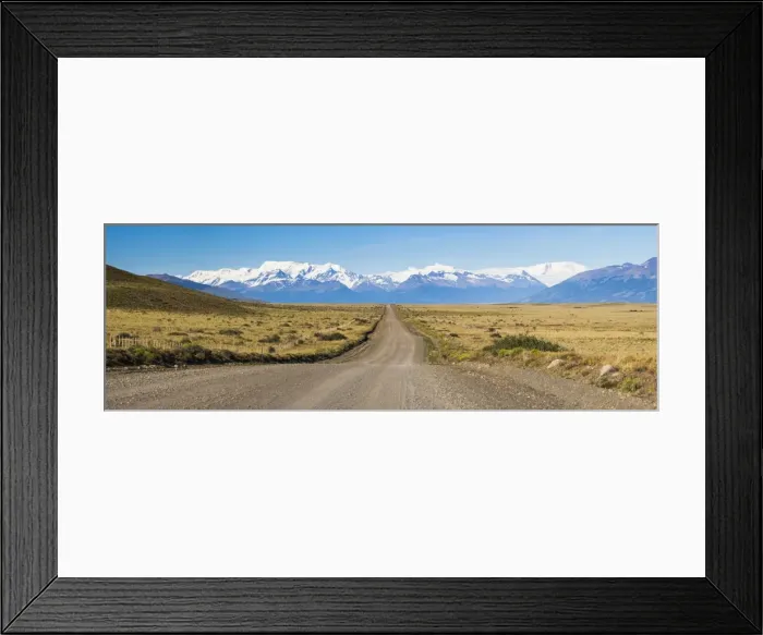 Framed Print : Long straight road to Perito Moreno Glaciar, El Calafate, Patagonia, Argentina, South Framed Print : Long straight road to Perito Moreno Glaciar, El Calafate, Patagonia, Argentina, South