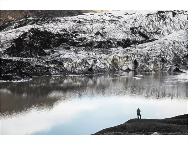 Exploring Solheimajokull Glacier, South Iceland (Sudurland), Iceland, Polar Regions