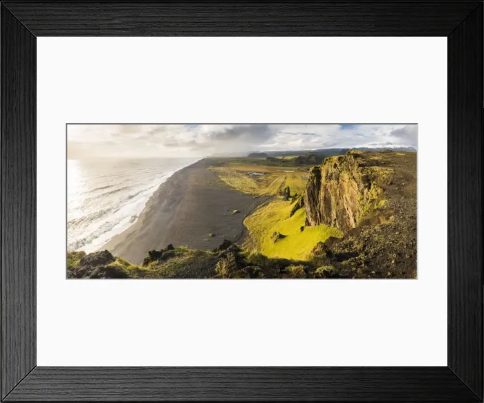 Framed Print : Sunset view from Dyrholaey Peninsula, near Vik, South Iceland (Sudurland), Iceland Framed Print : Sunset view from Dyrholaey Peninsula, near Vik, South Iceland (Sudurland), Iceland