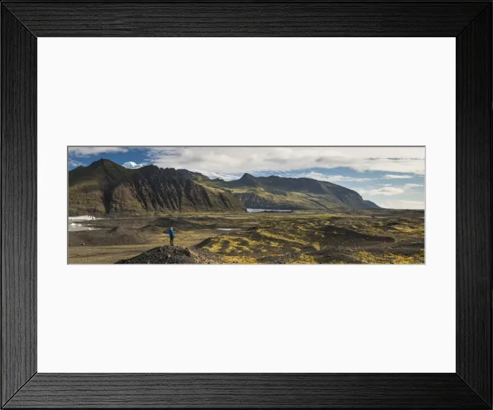 Framed Print : Tourist in Skaftafell National Park, South Region of Iceland (Sudurland), Iceland Framed Print : Tourist in Skaftafell National Park, South Region of Iceland (Sudurland), Iceland