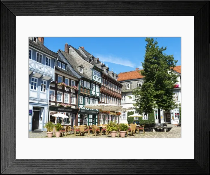 Framed Print : Half-timbered houses, Goslar, UNESCO World Heritage Site, Harz, Lower Saxony, Germany Framed Print : Half-timbered houses, Goslar, UNESCO World Heritage Site, Harz, Lower Saxony, Germany