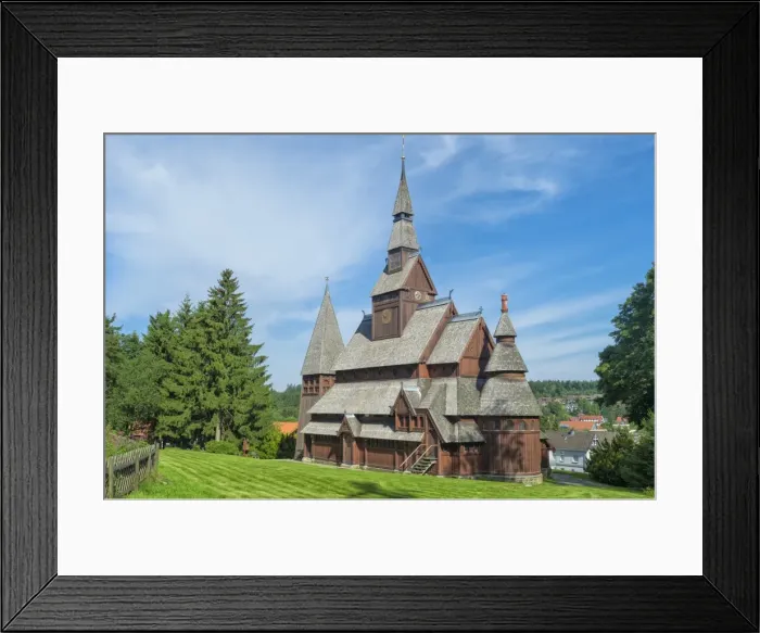 Framed Print : Protestant Gustav Adolf Stave Church, Hahnenklee, Harz, Lower Saxony, Germany, Europe Framed Print : Protestant Gustav Adolf Stave Church, Hahnenklee, Harz, Lower Saxony, Germany, Europe