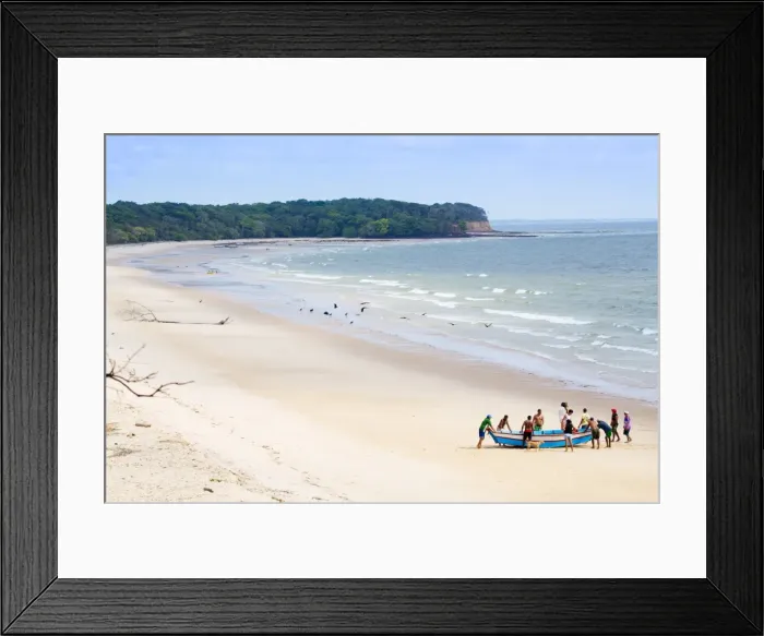 Framed Print : Fishermen on Joannes beach on Marajo island in the Brazilian Amazon, Para, Brazil Framed Print : Fishermen on Joannes beach on Marajo island in the Brazilian Amazon, Para, Brazil