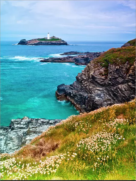 Godrevy Lighthouse, Cornwall, England, United Kingdom, Europe