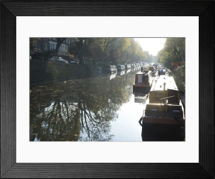 Framed Print : Canal boats on the Regents Canal, Little Venice, London, England, United Kingdom, Europe Framed Print : Canal boats on the Regents Canal, Little Venice, London, England, United Kingdom, Europe