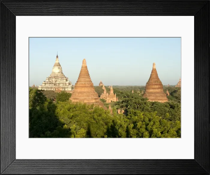 Framed Print : Terracotta temples of Bagan, founded in the 9th century, in the late afternoon sunlight Framed Print : Terracotta temples of Bagan, founded in the 9th century, in the late afternoon sunlight