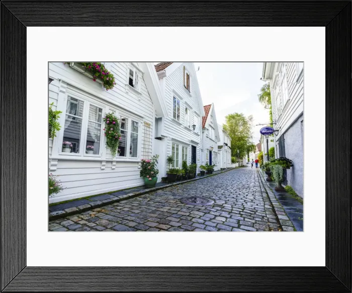 Framed Print : Old Stavanger (Gamle Stavanger), comprising about 250 buildings dating from early 18th century Framed Print : Old Stavanger (Gamle Stavanger), comprising about 250 buildings dating from early 18th century