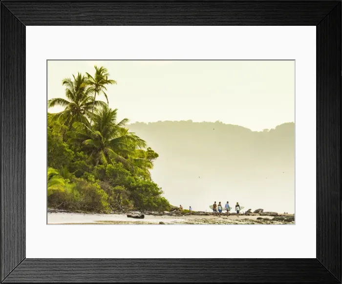 Framed Print : Surfers strolling on the beach at this hip southern Nicoya Peninsula surf resort Framed Print : Surfers strolling on the beach at this hip southern Nicoya Peninsula surf resort